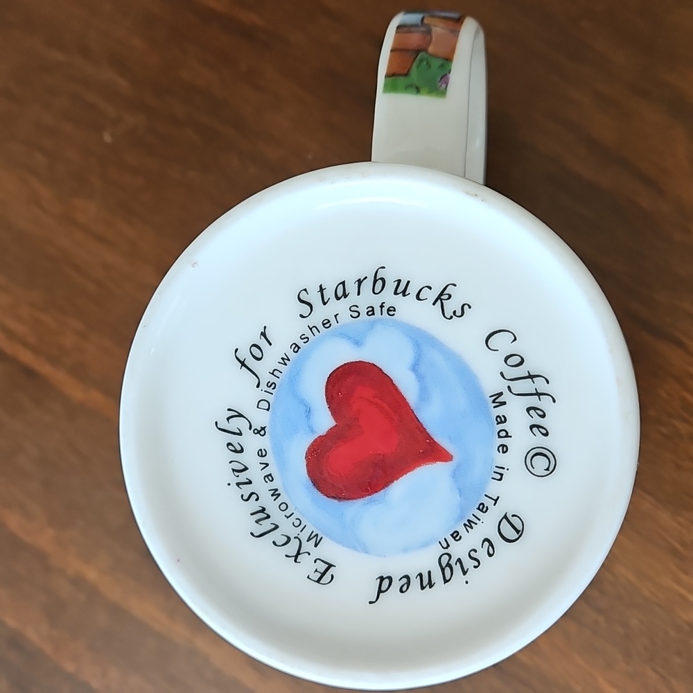 Vintage Starbucks Floral Painting Cupid Coffee Mug Made In Taiwan - Picture 5 of 8